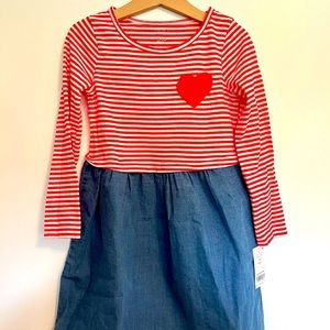 NWT Carters Heart Pocket Dress, Size 5